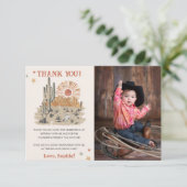 ワイルドウエストカウボーイ誕生日パーティーの写真 サンキューカード (スタンド正面)