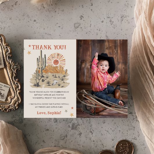 ワイルドウエストカウボーイ誕生日パーティーの写真 サンキューカード