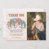 ワイルドウエストカウボーイ誕生日パーティーの写真 サンキューカード (正面)