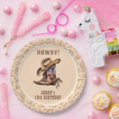 ワイルドウエストカウボーイ誕生日 ペーパープレート (パーティー)