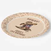 ワイルドウエストカウボーイ誕生日 ペーパープレート (アングル)