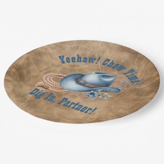 ワイルドウエストカウボーイ誕生日 ペーパープレート (アングル)