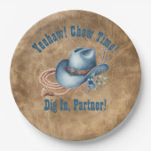 ワイルドウエストカウボーイ誕生日 ペーパープレート (正面)