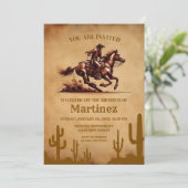 ワイルドウエストカウボーイ誕生日 招待状 (スタンド正面)