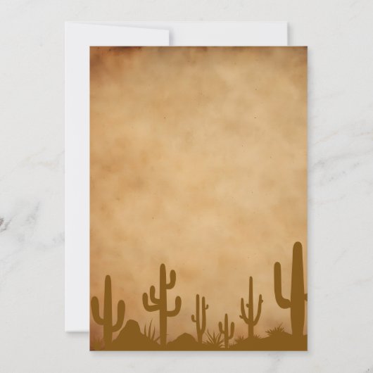 ワイルドウエストカウボーイ誕生日 招待状 (裏面)