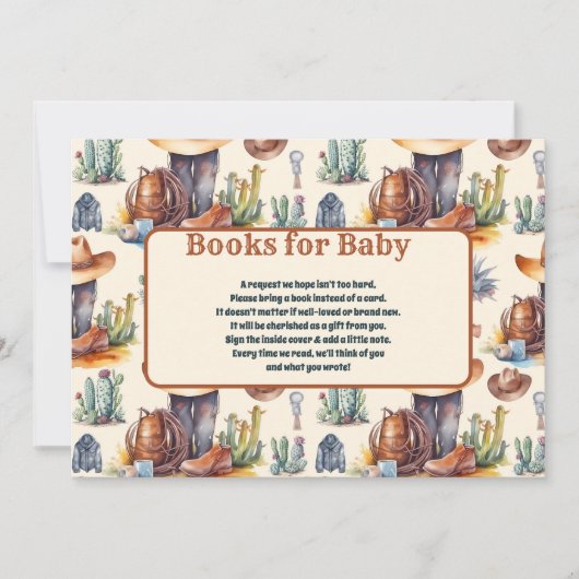 ワイルドウエストカウボーイ赤ちゃんシャワーベビー 招待状 (正面)