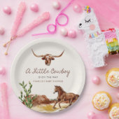 ワイルドウエストカウボーイ赤ちゃんシャワー ペーパープレート (パーティー)