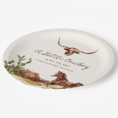 ワイルドウエストカウボーイ赤ちゃんシャワー ペーパープレート (アングル)