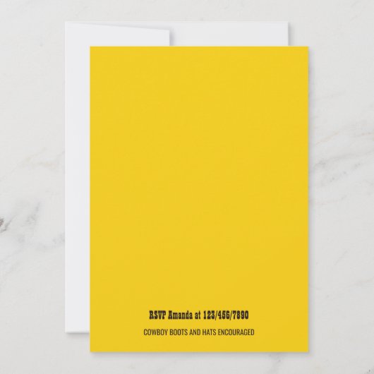 ワイルドウエストカウボーイ1st誕生日パーティー 招待状 (裏面)