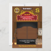 ワイルドウエストカウボーイ2nd誕生日パーティー マグネット招待状 (正面)