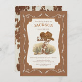 ワイルドウエストカウボーイ7th誕生日パーティー 招待状 (正面/裏面)