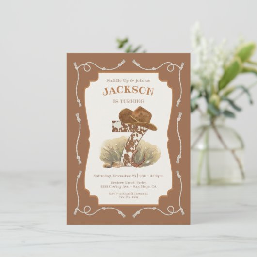 ワイルドウエストカウボーイ7th誕生日パーティー 招待状 (スタンド正面)