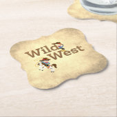 ワイルドウエストカウポケパーティー紙コースター ペーパーコースター (アングル)