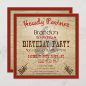 ワイルドウエストカントリー誕生日招待状 招待状 (正面/裏面)