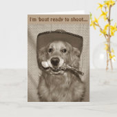 ワイルドウエストゴールデンカウボーイ誕生日 カード (黄色い花)