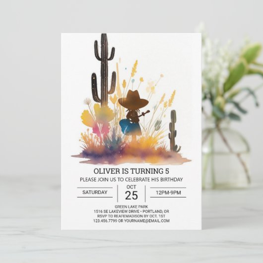 ワイルドウエストサザンカウボーイ誕生日 招待状 (スタンド正面)