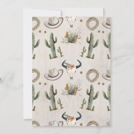 ワイルドウエストシンディグウェスタン誕生日招待状 招待状 (裏面)