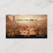 ワイルドウエストデザートサンセットウェスタンビジネスカード 名刺 (正面)