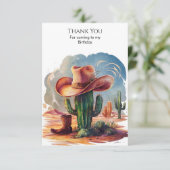 ワイルドウエストハッツカウボーイ誕生日 サンキューカード (スタンド正面)