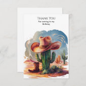 ワイルドウエストハッツカウボーイ誕生日 サンキューカード (正面/裏面)