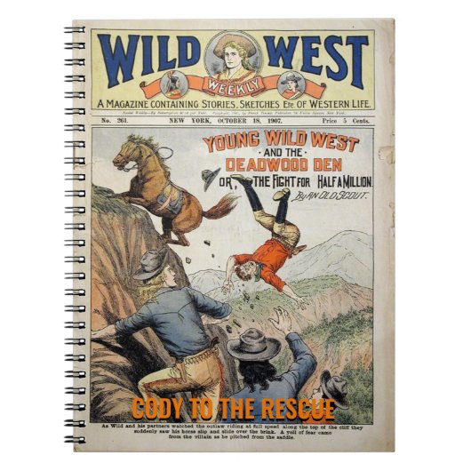 ワイルドウエストパーソナライズ名ことわざギフト ノートブック (正面)