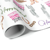 ワイルドウエストピンクウェスタンホーステーマ ラッピングペーパー (ロールコーナー)