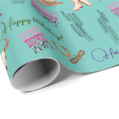 ワイルドウエストピンクウェスタンホーステーマ ラッピングペーパー (ロールコーナー)