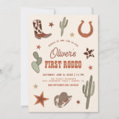 ワイルドウエストファーストロデオファースト誕生日パーティー 招待状 (正面)