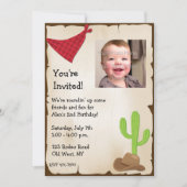 ワイルドウエストフォト誕生日招待状 招待状 (正面)