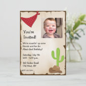 ワイルドウエストフォト誕生日招待状 招待状 (スタンド正面)