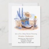 ワイルドウエストブーツとハットベビーシャワー 招待状 (正面)