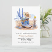 ワイルドウエストブーツとハットベビーシャワー 招待状 (スタンド正面)