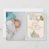 ワイルドウエストベイビーカウボーイ1歳の誕生日 招待状 (正面)