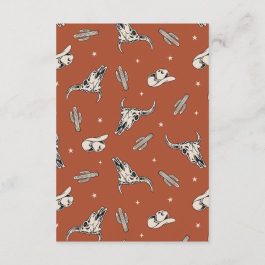 ワイルドウエストベビーシャワーアドバイス&ウィッシュカード エンクロージャーカード (裏面)