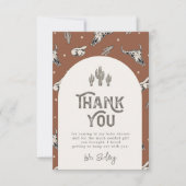 ワイルドウエストベビーシャワーサンキューカード |西部 サンキューカード (正面)