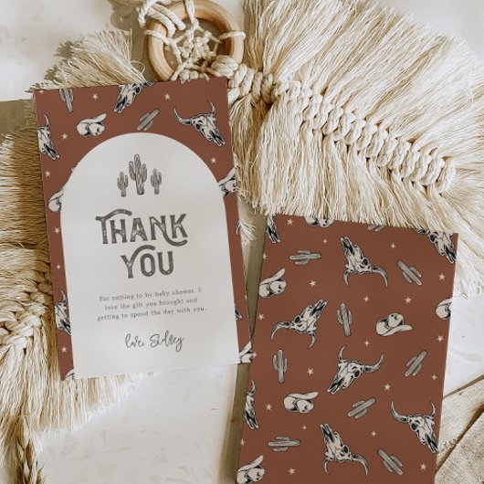 ワイルドウエストベビーシャワーサンキューカード |西部 サンキューカード