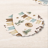 ワイルドウエストボーイファーストRodeo 1歳のパーティー ペーパーコースター (アングル)