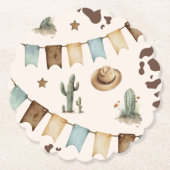 ワイルドウエストボーイファーストRodeo 1歳のパーティー ペーパーコースター (正面)