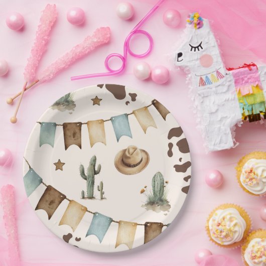 ワイルドウエストボーイファーストRodeo 1歳のパーティー ペーパープレート (パーティー)