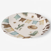 ワイルドウエストボーイファーストRodeo 1歳のパーティー ペーパープレート (アングル)