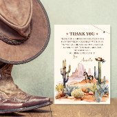 ワイルドウエストボーイ小さなカウボーイベビー素朴シャワー サンキューカード