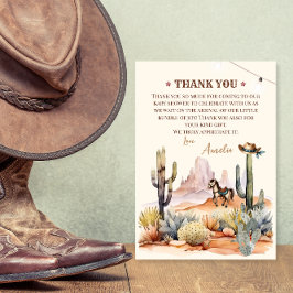 ワイルドウエストボーイ小さなカウボーイベビー素朴シャワー サンキューカード