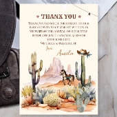 ワイルドウエストボーイ小さなカウボーイベビー素朴シャワー サンキューカード