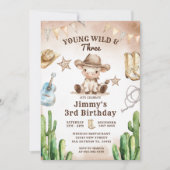 ワイルドウエストヤングワイルド&スリーカウボーイ誕生日 招待状 (正面)