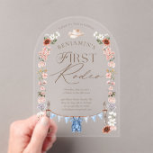 ワイルドウエストリトルカウボーイファーストRodeo 1st誕生日 アクリル招待状 (インサイチュ (ポータブル))