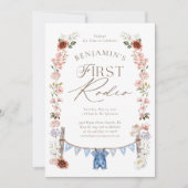 ワイルドウエストリトルカウボーイファーストRodeo 1st誕生日 招待状 (正面)