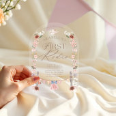 ワイルドウエストリトル女性のカーボーイファーストRodeo 1st誕生日 アクリル招待状