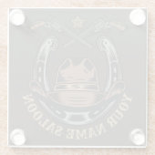 ワイルドウエストリボルバー馬蹄西カウボーイサロン ガラスコースター (裏面)