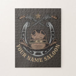 ワイルドウエストリボルバー馬蹄西カウボーイサロン ジグソーパズル