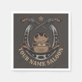 ワイルドウエストリボルバー馬蹄西カウボーイサロン スタンダードカクテルナプキン